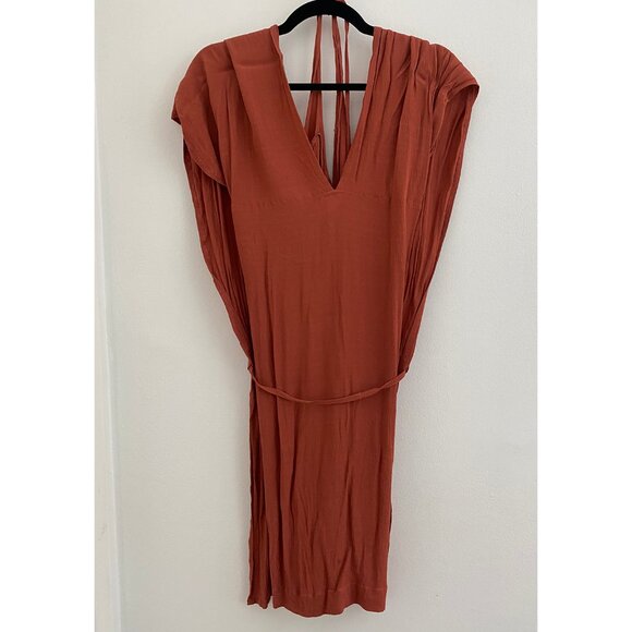 Stephan Schneider Rust Terracotta Draped Dress – (Size S) - Picture 3 of 9